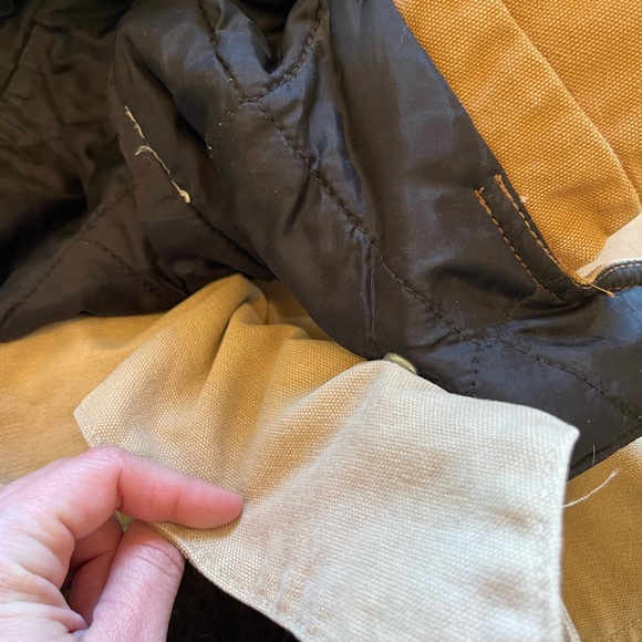 Carhartt Duck Canvas Jacket Coat Medium Tall  Detachable Hood Thrashed Blanket - Picture 13 of 16